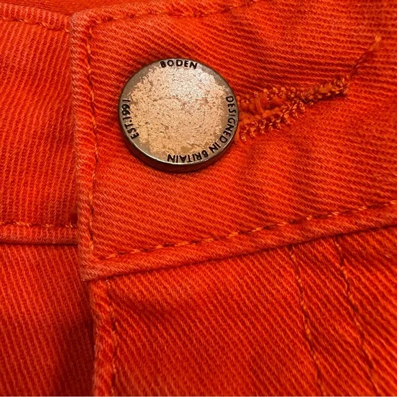 Boden Cambridge Ankle Skimmer Coral Orange Jeans 8L Preppy - Picture 13 of 13
